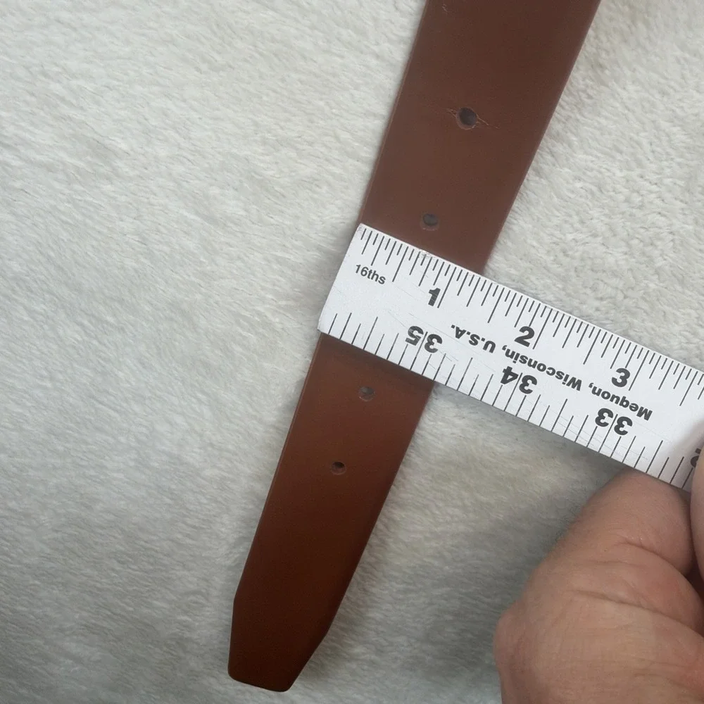 Bruno Magli Italy Leather Dress Belt Men's 32 Brown Silver Buckle Designer